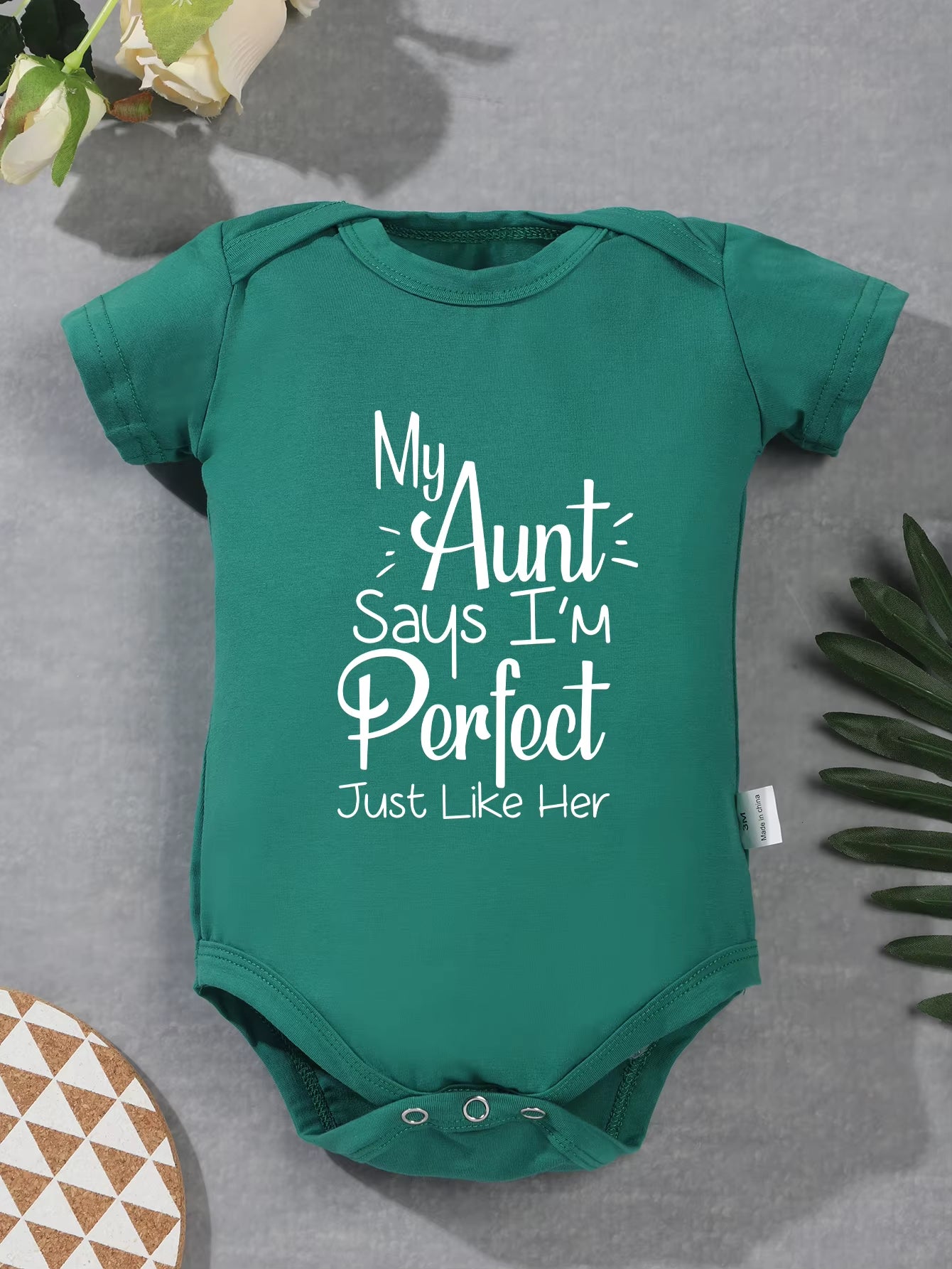 Bodysuit Newborn My Aunt Says I'M Perfect Just like Her Cute Clothe Infant Fashion Toddler Romper Jumpsuit 0-24M Baby Girl