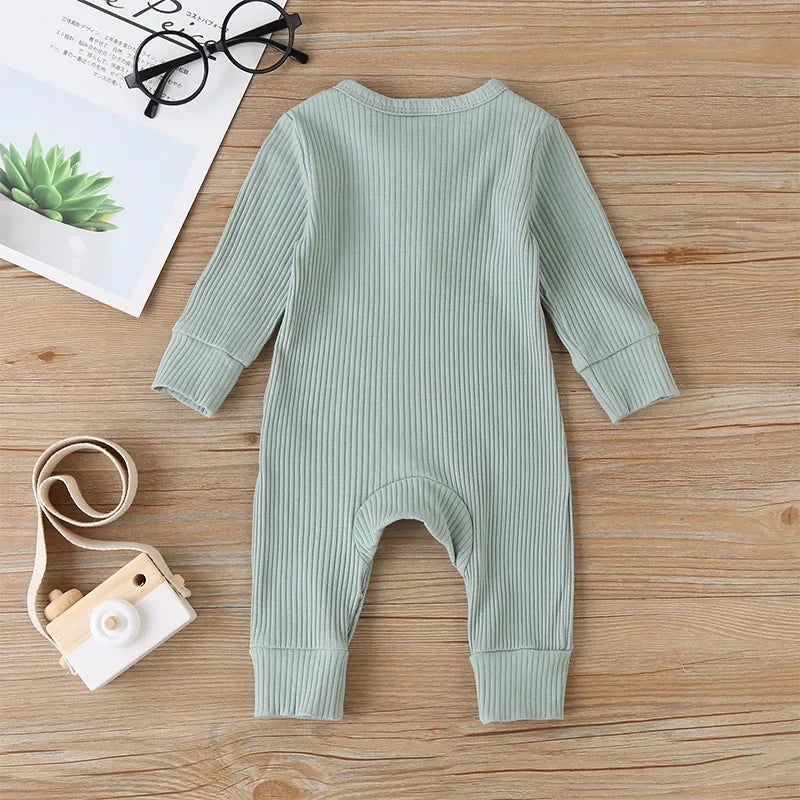 Cozy Autumn Newborn Romper - Adorable Cotton Jumpsuit for Baby Boys & Girls