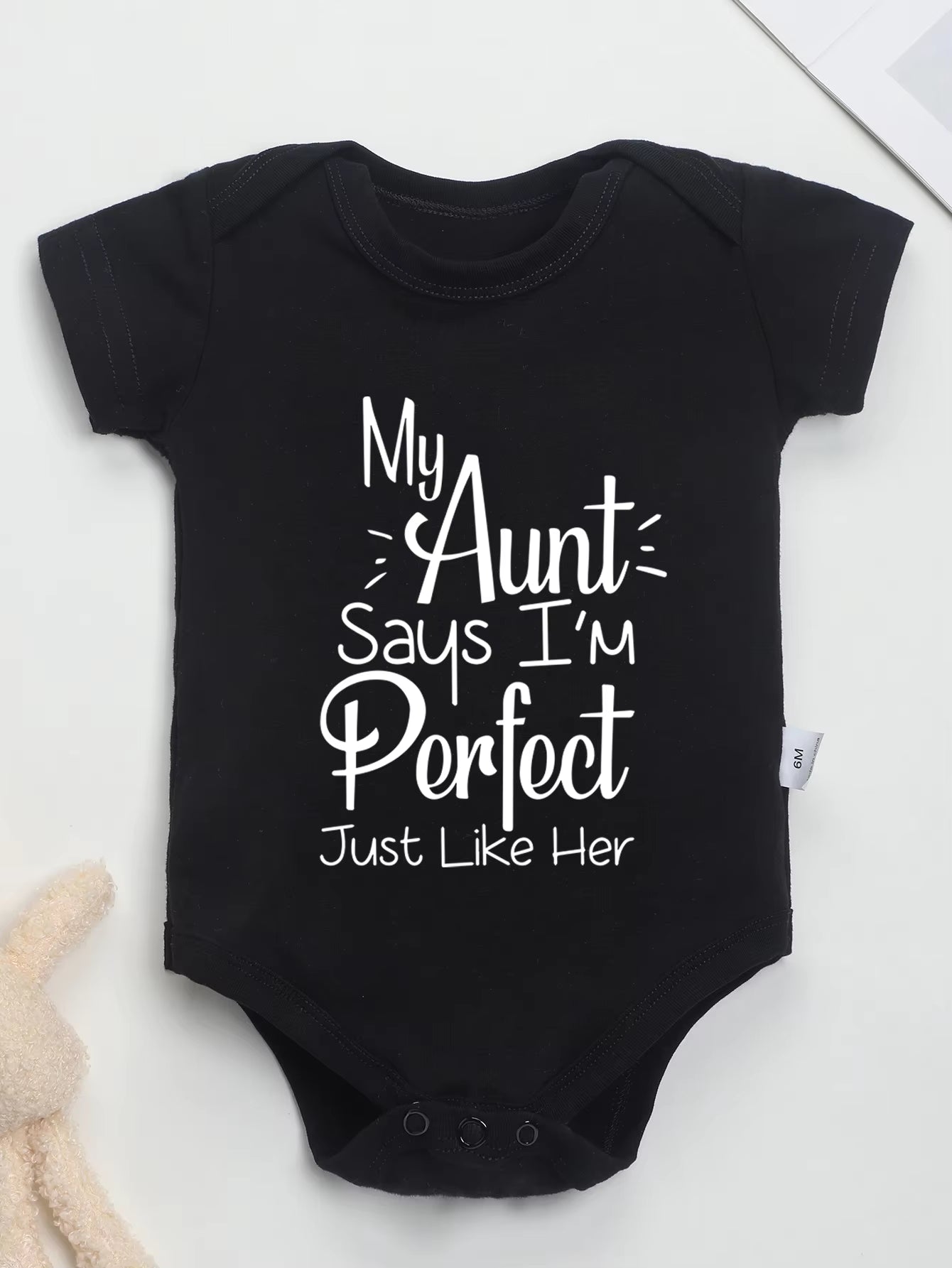 Bodysuit Newborn My Aunt Says I'M Perfect Just like Her Cute Clothe Infant Fashion Toddler Romper Jumpsuit 0-24M Baby Girl
