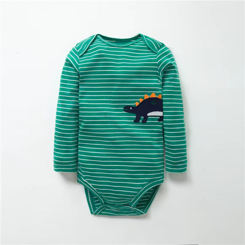 2024 New Fashion Newborn Cartoon Long Sleeve Baby Boy Bodysuits Soft 100%Cotton Baby Clothes Set Infant Jumpsuit