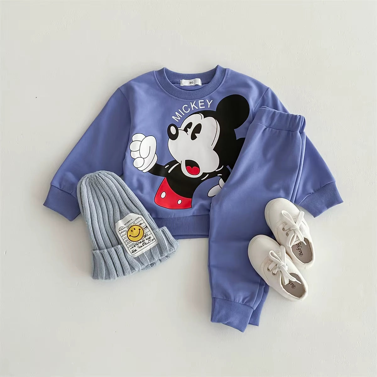 Adorable Disney Mickey Tracksuit for Kids - Stylish Long Sleeve Hoodie & Pants Set for Boys and Girls