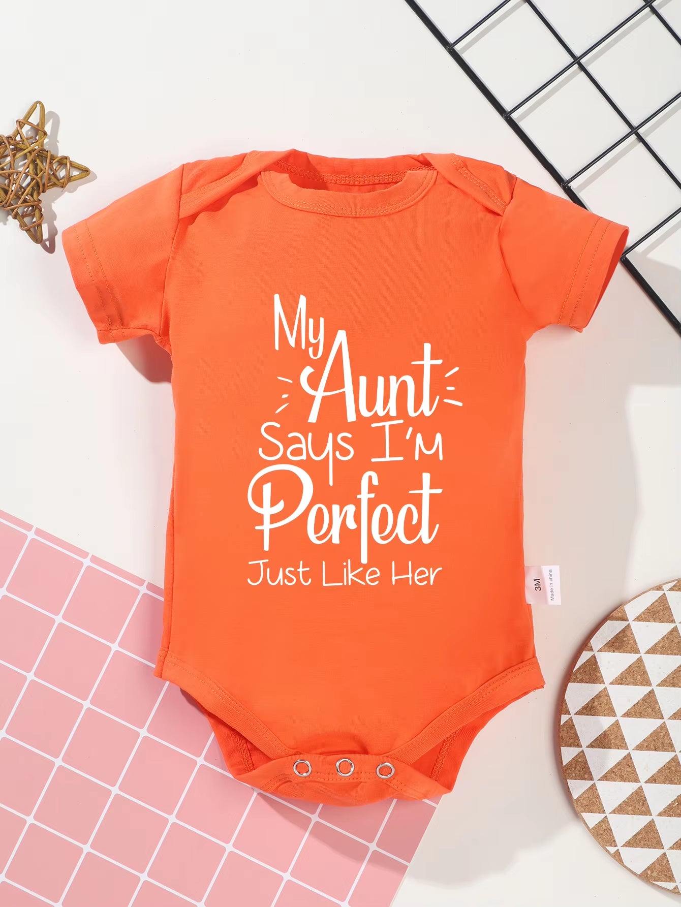 Bodysuit Newborn My Aunt Says I'M Perfect Just like Her Cute Clothe Infant Fashion Toddler Romper Jumpsuit 0-24M Baby Girl