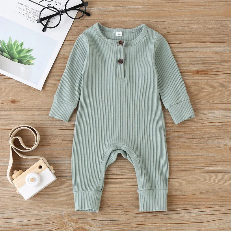 Cozy Autumn Newborn Romper - Adorable Cotton Jumpsuit for Baby Boys & Girls