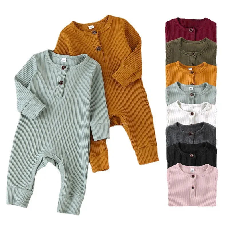Cozy Autumn Newborn Romper - Adorable Cotton Jumpsuit for Baby Boys & Girls