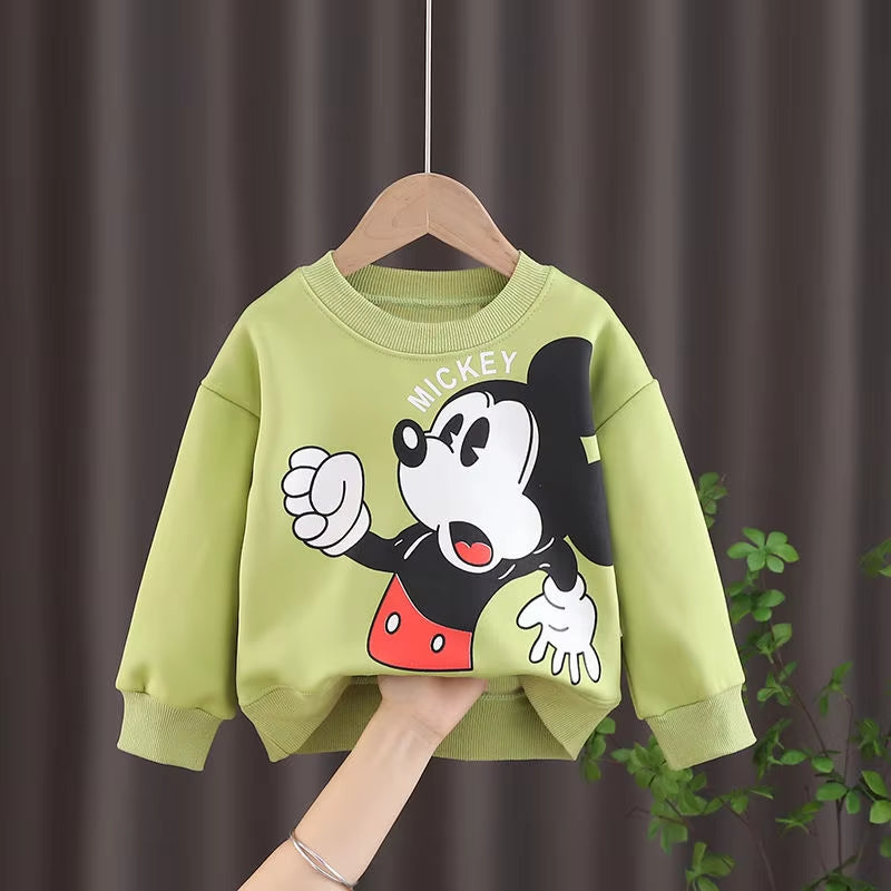 Adorable Disney Mickey Tracksuit for Kids - Stylish Long Sleeve Hoodie & Pants Set for Boys and Girls