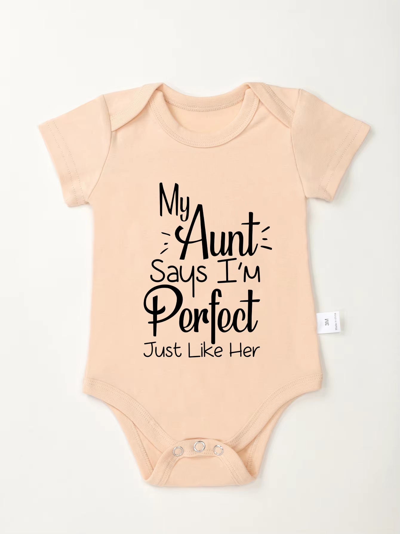 Bodysuit Newborn My Aunt Says I'M Perfect Just like Her Cute Clothe Infant Fashion Toddler Romper Jumpsuit 0-24M Baby Girl