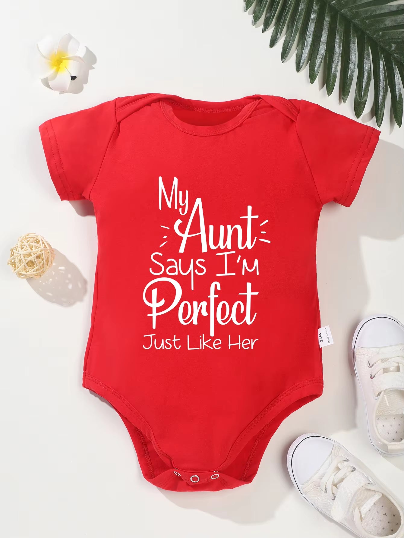 Bodysuit Newborn My Aunt Says I'M Perfect Just like Her Cute Clothe Infant Fashion Toddler Romper Jumpsuit 0-24M Baby Girl