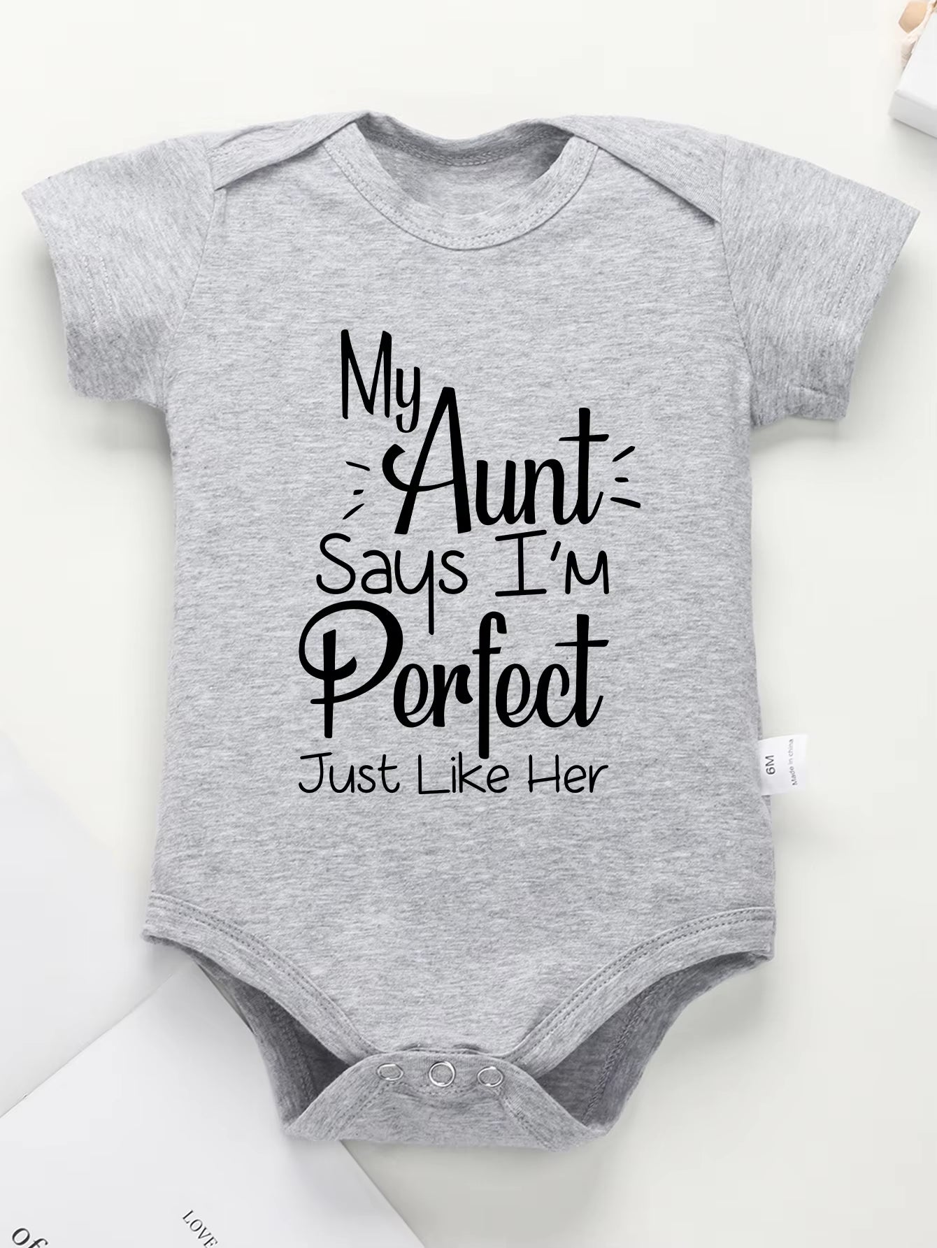 Bodysuit Newborn My Aunt Says I'M Perfect Just like Her Cute Clothe Infant Fashion Toddler Romper Jumpsuit 0-24M Baby Girl