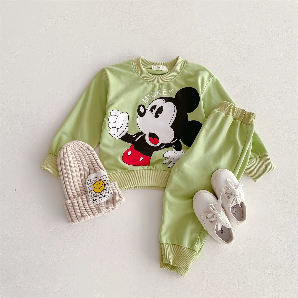 Adorable Disney Mickey Tracksuit for Kids - Stylish Long Sleeve Hoodie & Pants Set for Boys and Girls