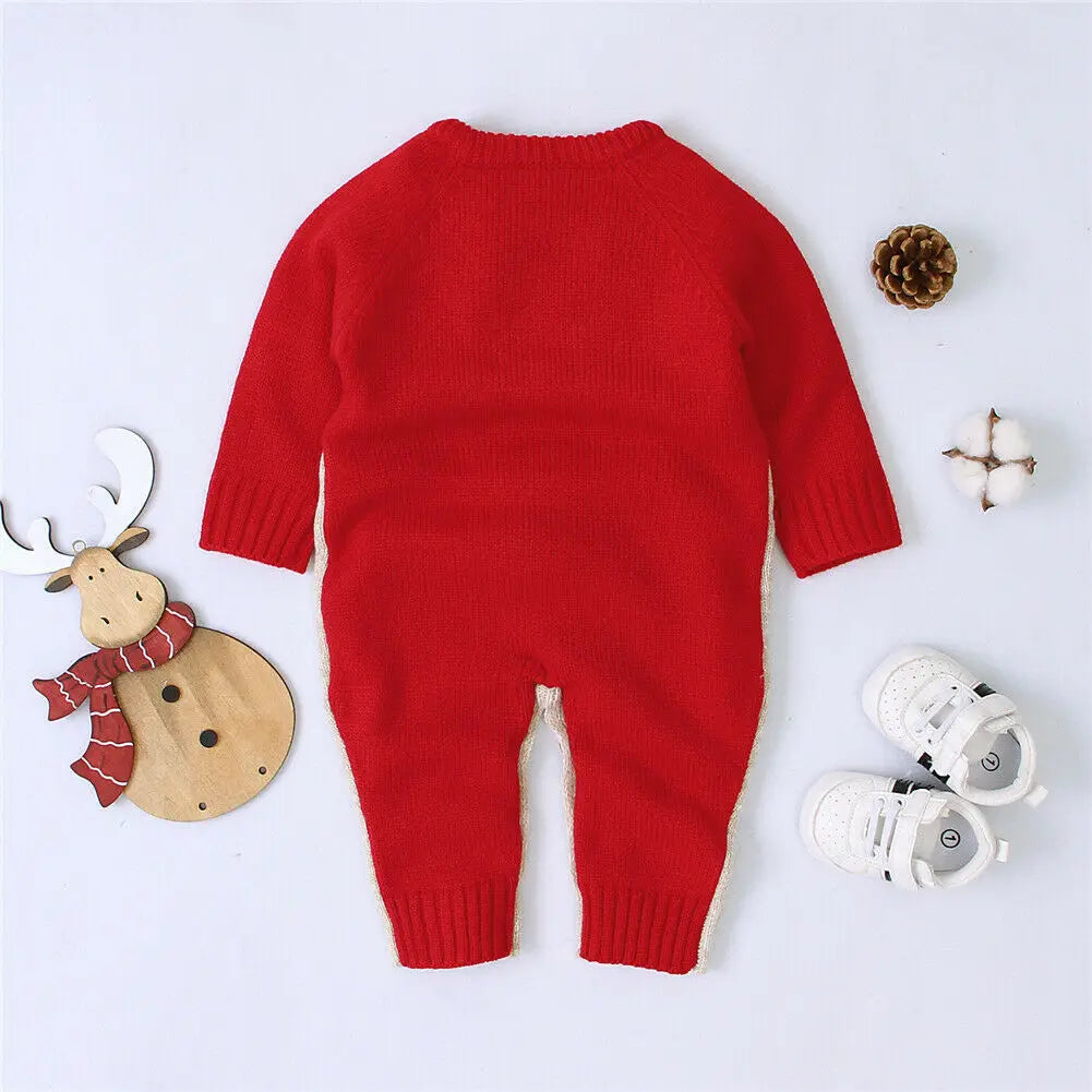 Ma&Baby 0-18M Christmas Baby Clothes Newborn Infant Boy Girl Deer Romper Knitted Warm Jumpsuit Xmas Baby Costumes Clothes