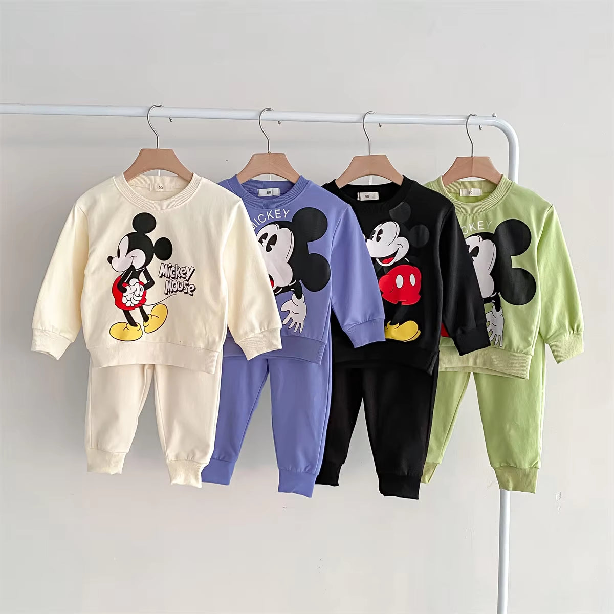 Adorable Disney Mickey Tracksuit for Kids - Stylish Long Sleeve Hoodie & Pants Set for Boys and Girls