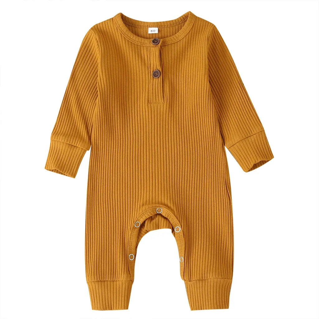 Cozy Autumn Newborn Romper - Adorable Cotton Jumpsuit for Baby Boys & Girls