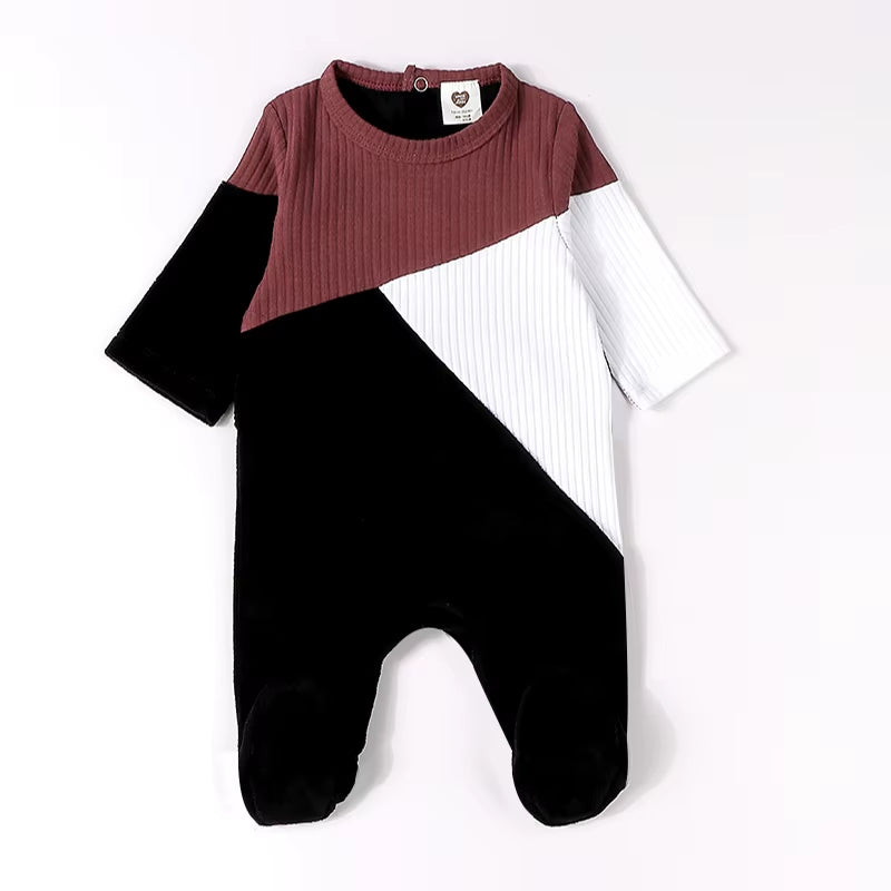 Baby Romper Pyjamas Kids Clothes Long Sleeves Children Clothing Velour and Rib Baby Overalls Boy and Girl Clothes Footies Romper