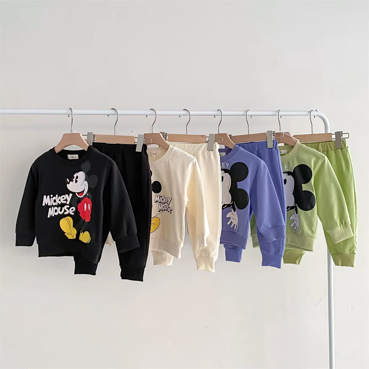 Adorable Disney Mickey Tracksuit for Kids - Stylish Long Sleeve Hoodie & Pants Set for Boys and Girls