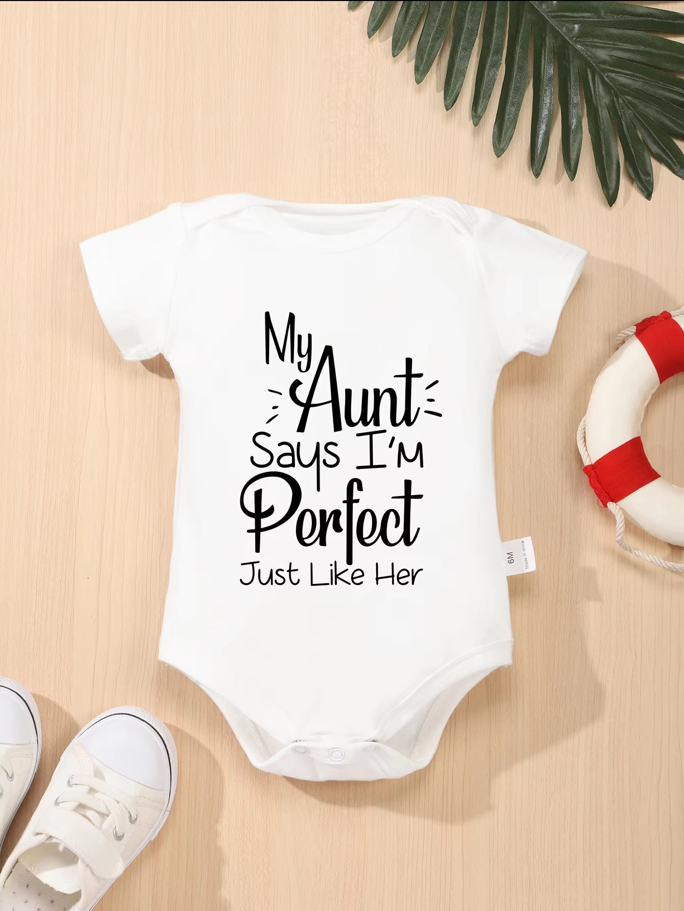 Bodysuit Newborn My Aunt Says I'M Perfect Just like Her Cute Clothe Infant Fashion Toddler Romper Jumpsuit 0-24M Baby Girl