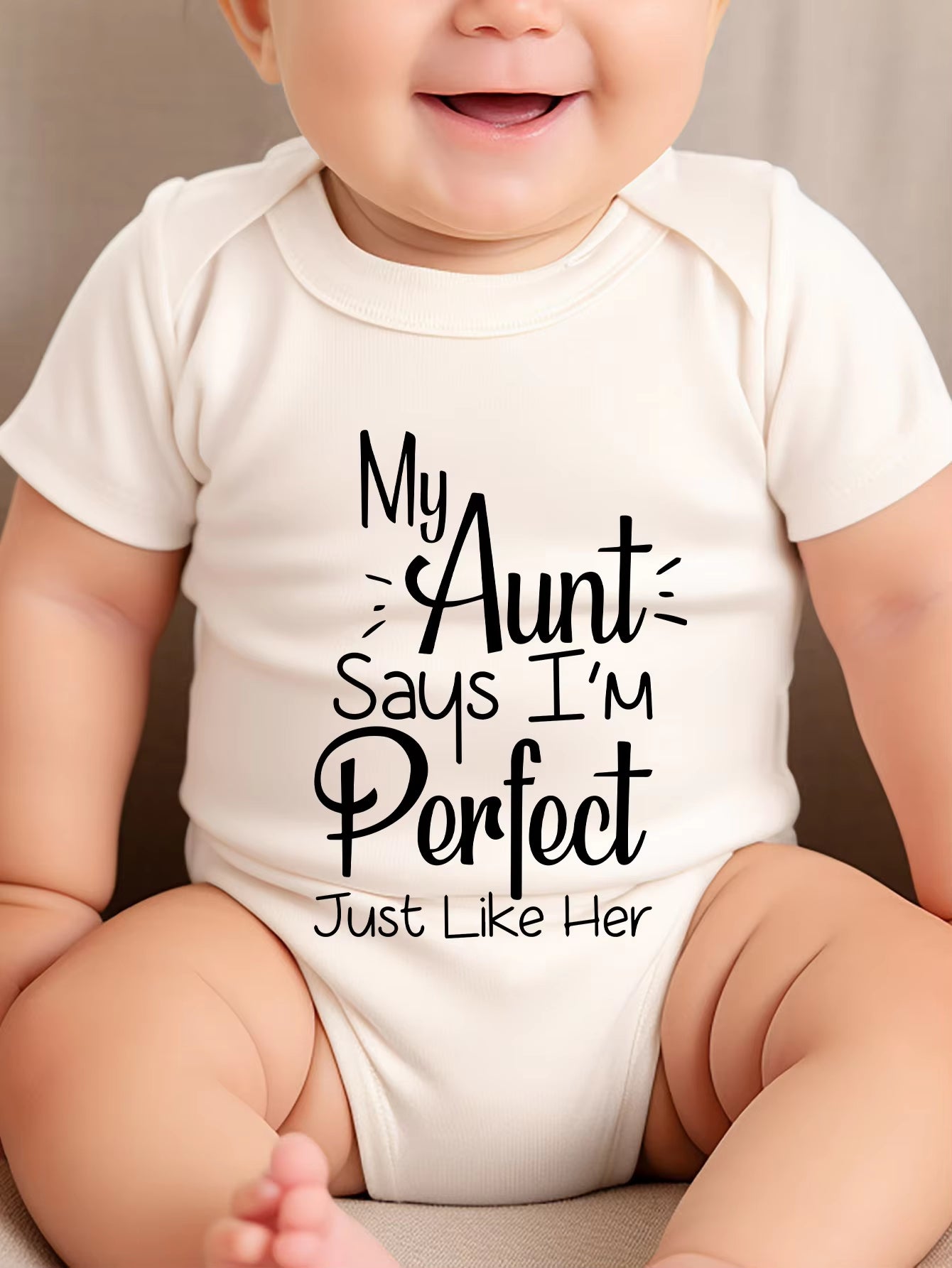 Bodysuit Newborn My Aunt Says I'M Perfect Just like Her Cute Clothe Infant Fashion Toddler Romper Jumpsuit 0-24M Baby Girl