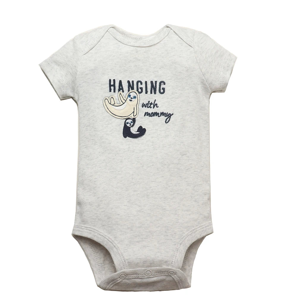 5Pcs/Lot Baby Boys Girls Bodysuits 100% Cotton Short Sleeves Kids Clothes 6-24 Month Newborn Baby Clothing Bebe Jumpsuit