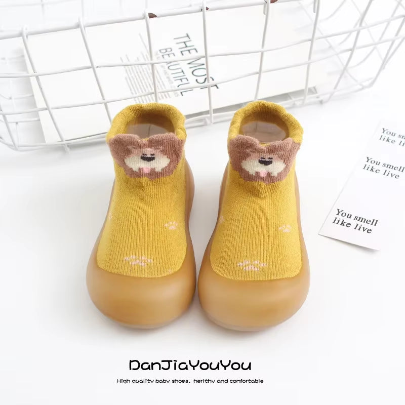 Baby Boy First Walkers Children Sock Shoes Non-Slip Floor Socks Boy Girl Soft Rubber Sole Shoes Toddler Sock Infant Booties