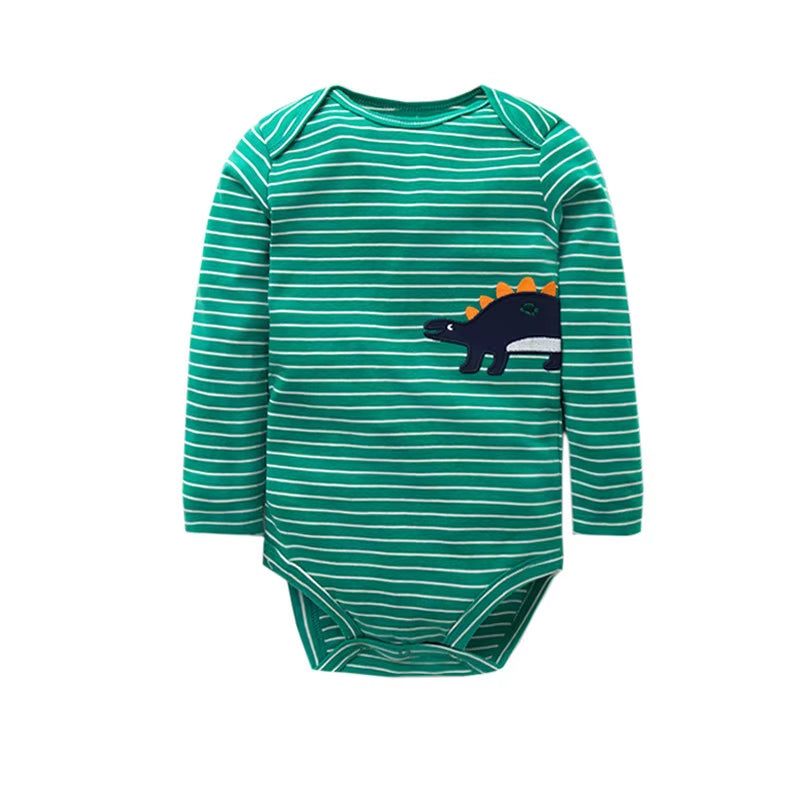 2024 New Fashion Newborn Cartoon Long Sleeve Baby Boy Bodysuits Soft 100%Cotton Baby Clothes Set Infant Jumpsuit