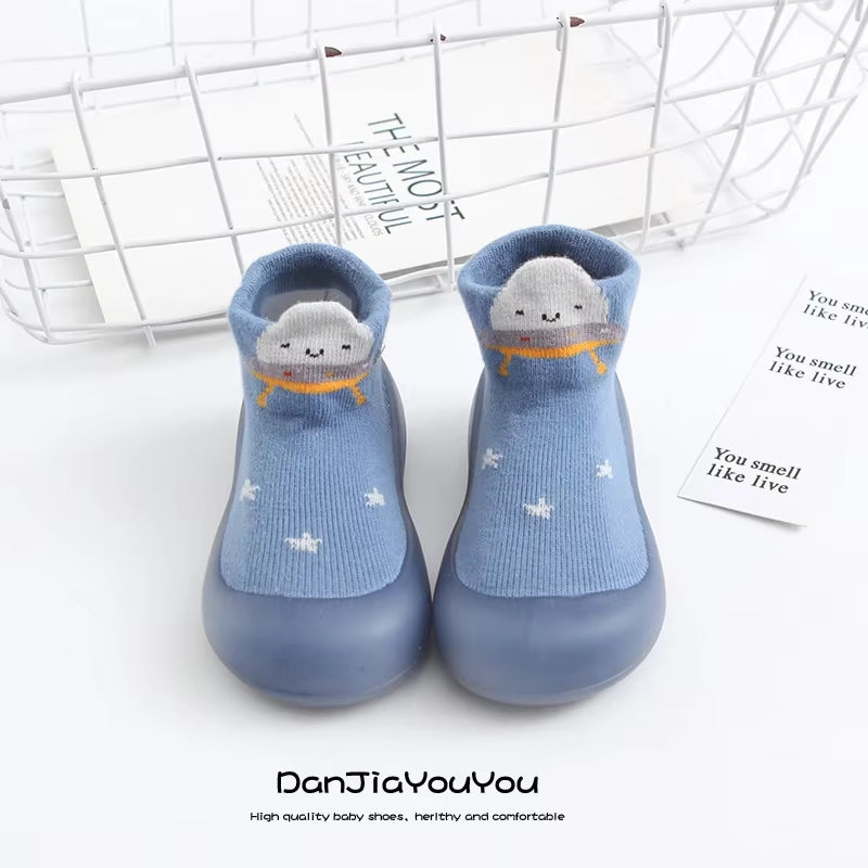 Baby Boy First Walkers Children Sock Shoes Non-Slip Floor Socks Boy Girl Soft Rubber Sole Shoes Toddler Sock Infant Booties