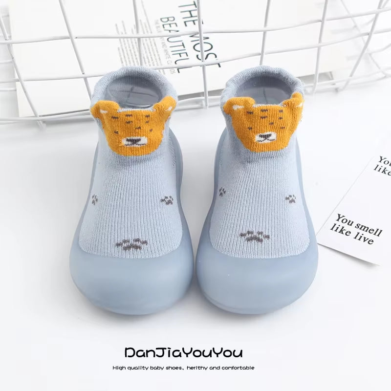 Baby Boy First Walkers Children Sock Shoes Non-Slip Floor Socks Boy Girl Soft Rubber Sole Shoes Toddler Sock Infant Booties