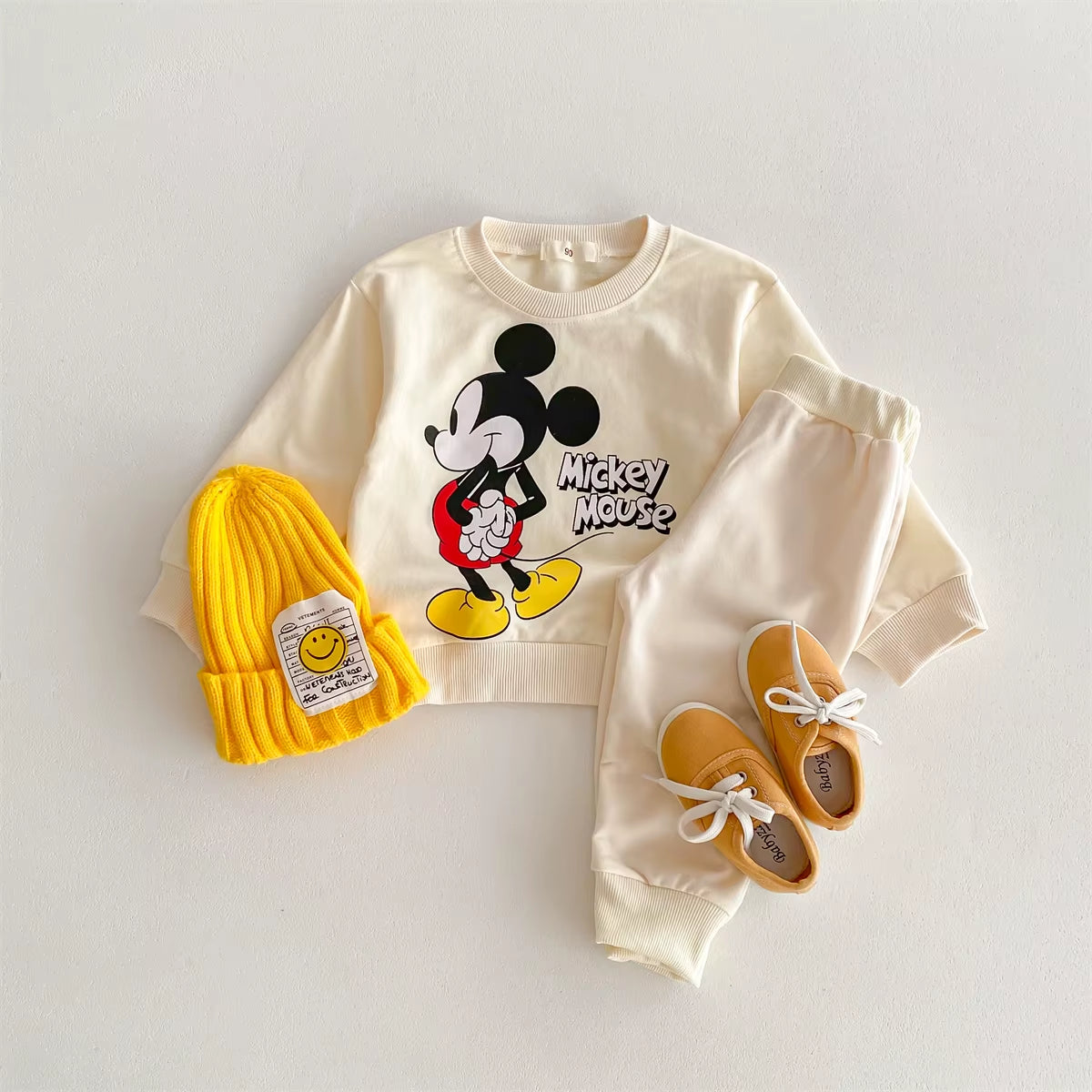 Adorable Disney Mickey Tracksuit for Kids - Stylish Long Sleeve Hoodie & Pants Set for Boys and Girls